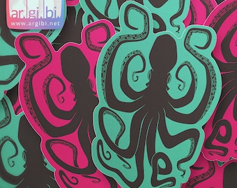 Octopus Vinyl Sticker - Laptop Stickers - Water Bottle Stickers - Car Decal