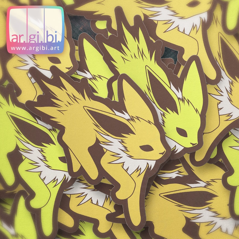 Eeveelutions Jolteon Vinyl Sticker - Laptop Stickers - Water Bottle Stickers - Car Decal 