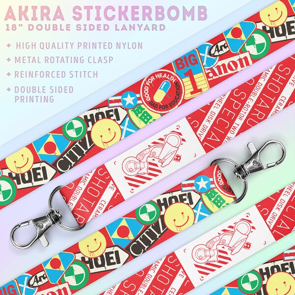 Kaneda's Bike Sticker Bomb Graffiti Lanyard