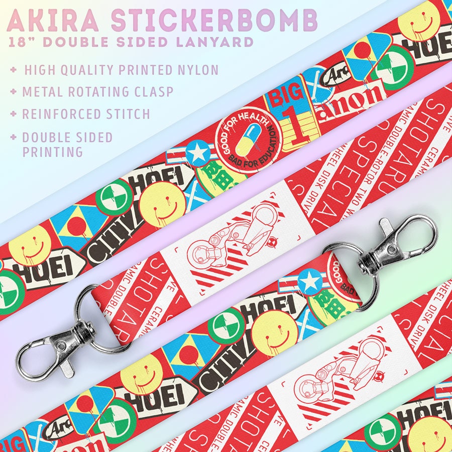 Kaneda's Bike Sticker Bomb Graffiti Lanyard
