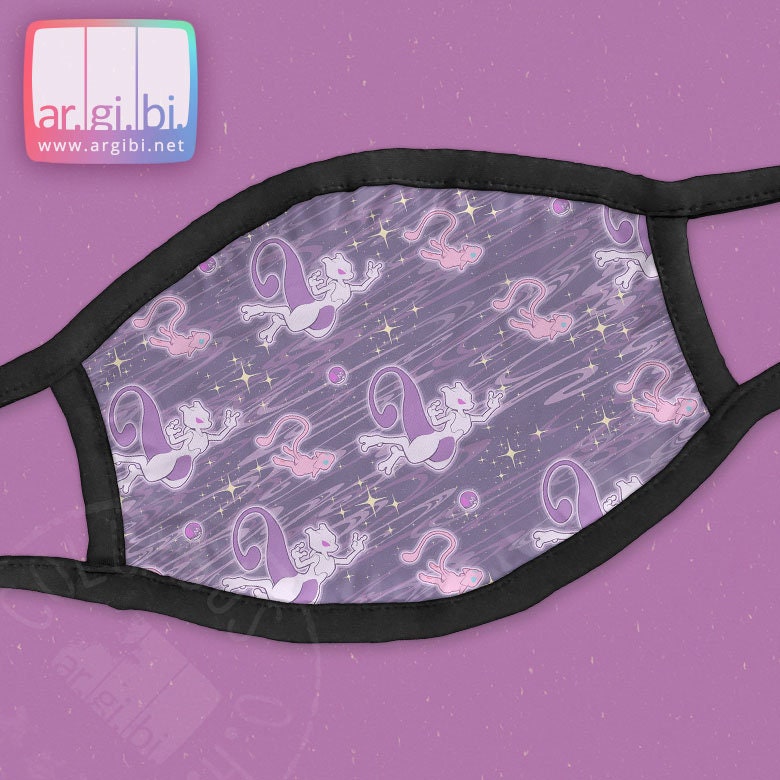 Mew and Mewtwo - Reusable Face Mask with Pocket for Filters