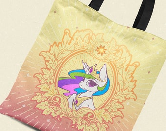 Vintage Princess Celestia  - Reusable Canvas Tote Bag