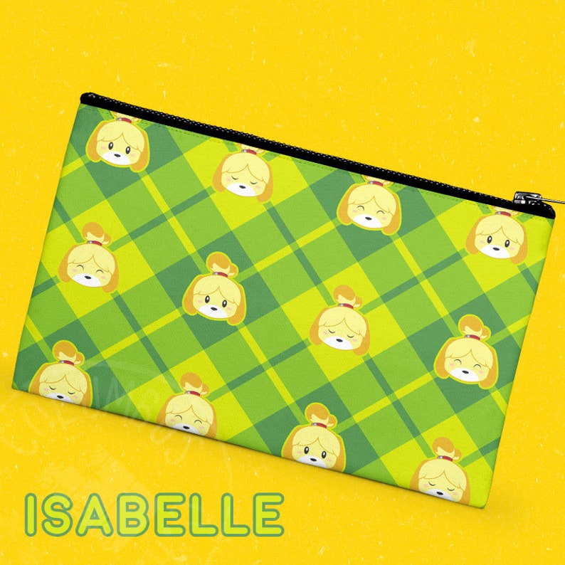 Animal Crossing Zipper Pouch Isabelle Reese & Cyrus Etsy