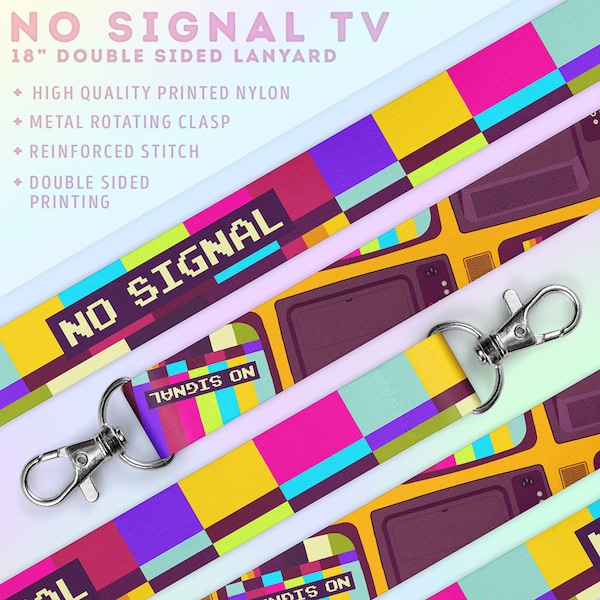 No Signal TV Test Pattern Lanyard