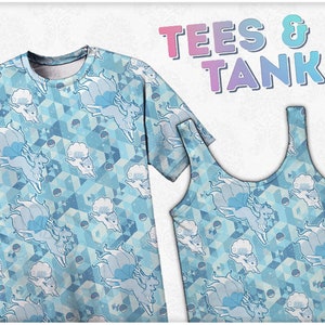 Alolan Vulpix and Ninetales Print All Over Graphic Tee (Various Sizes Available)
