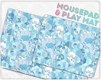 Alolan Vulpix and Ninetales Mousepad | Deskmat | Playmat