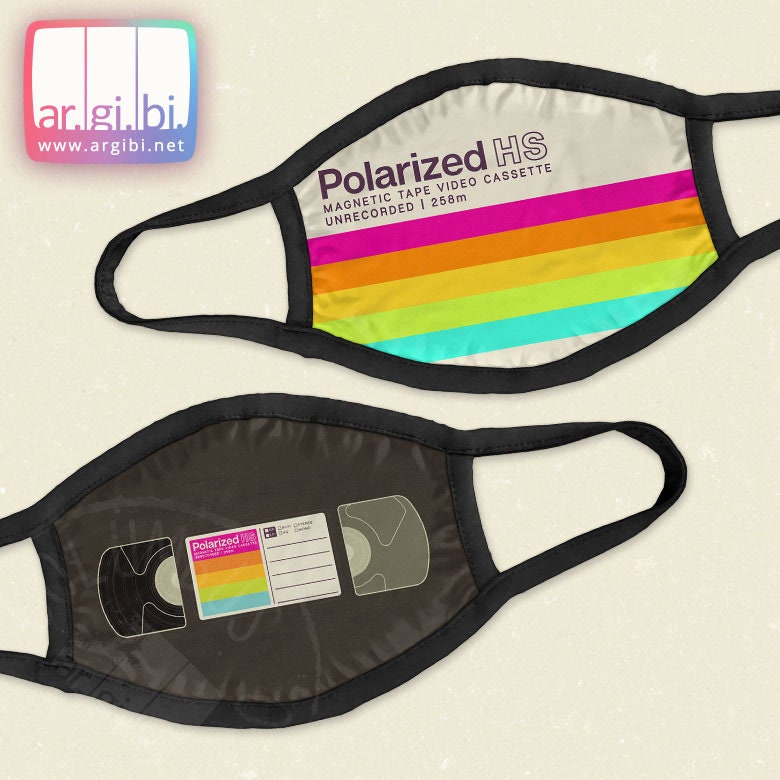 Polarized VHS Vaporwave - Reusable Face Mask with Pocket for Filters