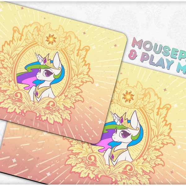 Vintage Princess Celestia MLP Mousepad | Deskmat| Playmat