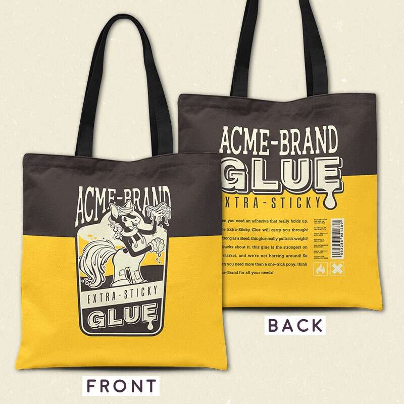 Acme Extra Sticky Glue Reusable Canvas Tote Bag Etsy