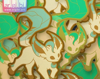 Eeveelutions Leafeon Vinyl Sticker - Laptop Stickers - Water Bottle Stickers - Car Decal