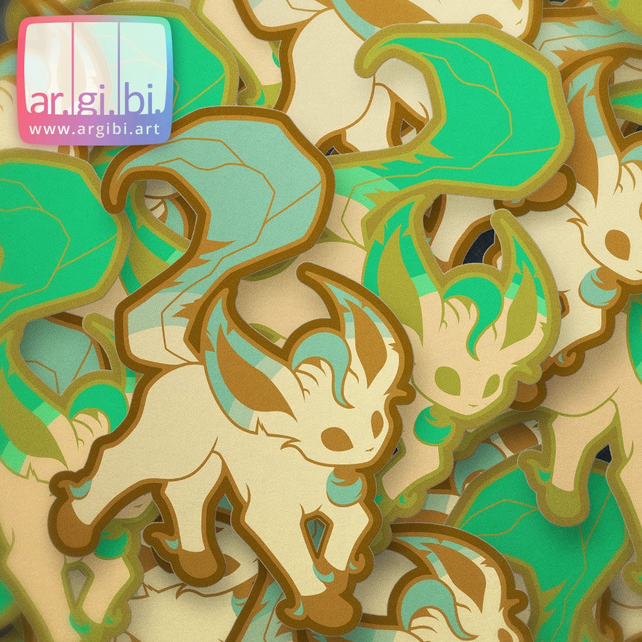 Eeveelutions Leafeon Vinyl Sticker - Laptop Stickers - Water Bottle Stickers - Car Decal