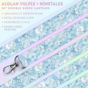 Alolan Vulpix + Ninetales Double Sided Lanyard