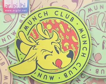 Munch Club Deer Cartoon Vinyl Sticker