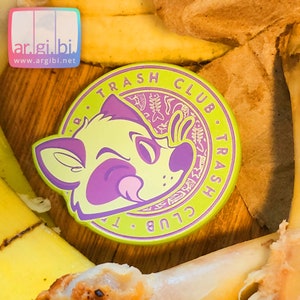 Pin de esmalte de dibujos animados de mapache del Club de la Basura