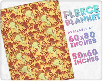 Vulpix and Ninetales Inspired Fleece Throw Blanket