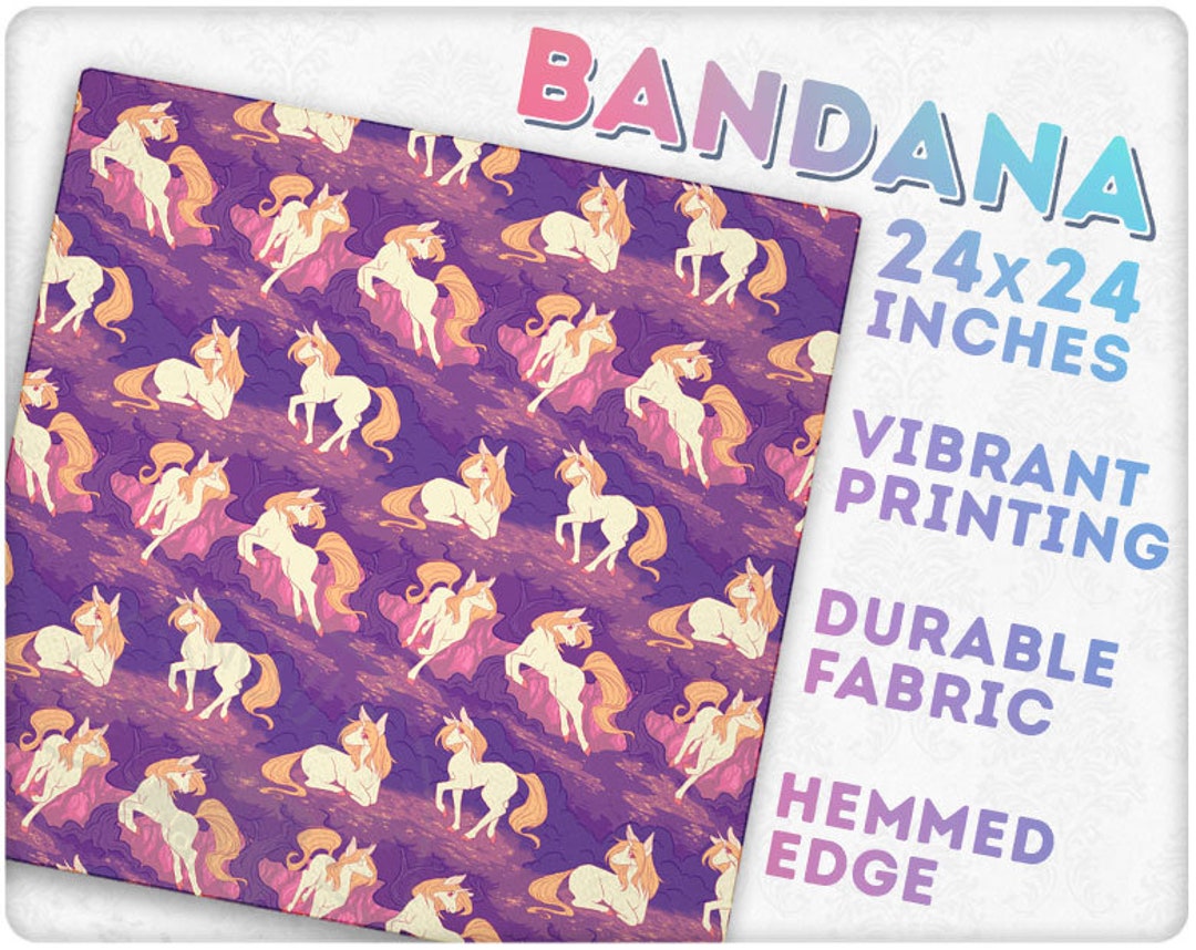 24 Unicorn Bandana Headband Face Covering Scarf 100 Etsy