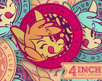 Naklejka winylowa z alpaką w kreskówkowym stylu Munch Club