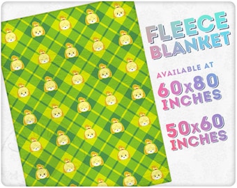 Animal Crossing Inspired Isabelle Fleece Throw Blanket
