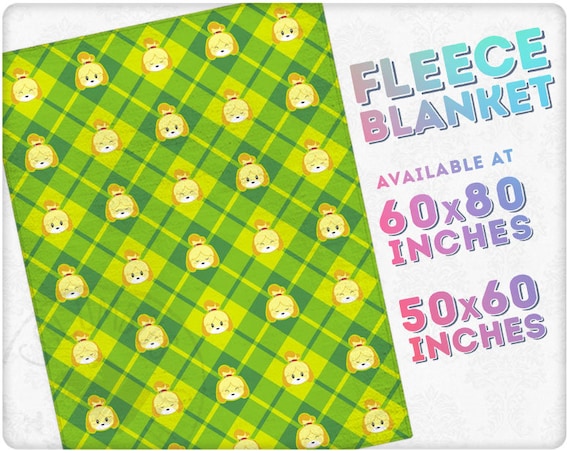 Animal Crossing Inspired Isabelle Fleece Throw Blanket