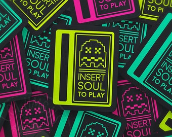 Naklejka winylowa „Wstaw duszę do zabawy” – Naklejki na laptopa – Naklejki na butelkę z wodą – Naklejka na samochód