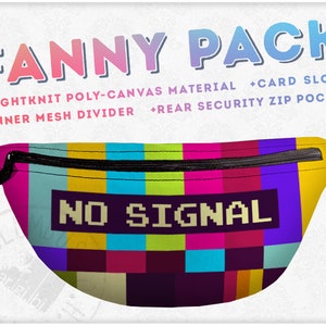 No Signal TV Test Screen Fanny Pack