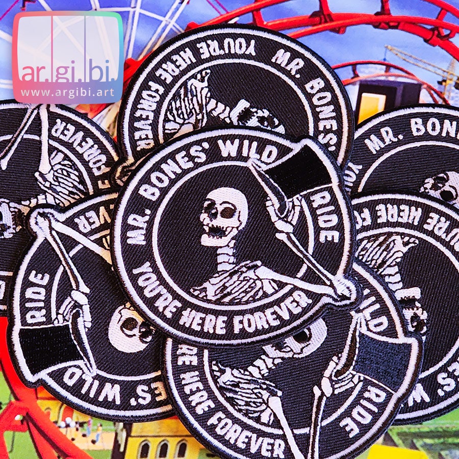 Tactical Morale Patch Mr Bone's Wild Ride for EDC Military Gear Embroidered Velcro  Patches the Ride Never Ends Military Patches Skeleton 