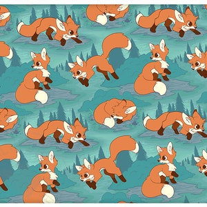 24 Forest Fox Bandana, Headband, Face Covering, Scarf, 100% Polyester image 2