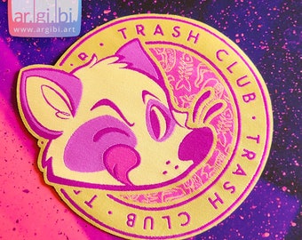 Trash Club Raccoon Woven Fabric Patch
