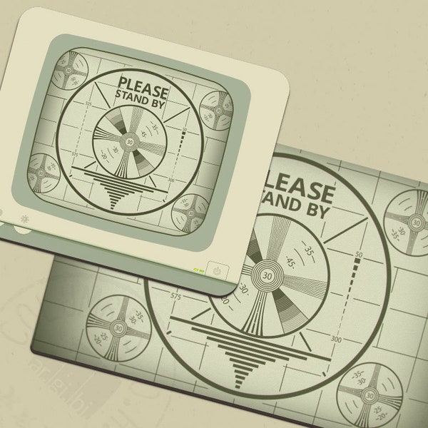 Please Stand By TV Test Pattern Mousepad | Deskmat | Playmat