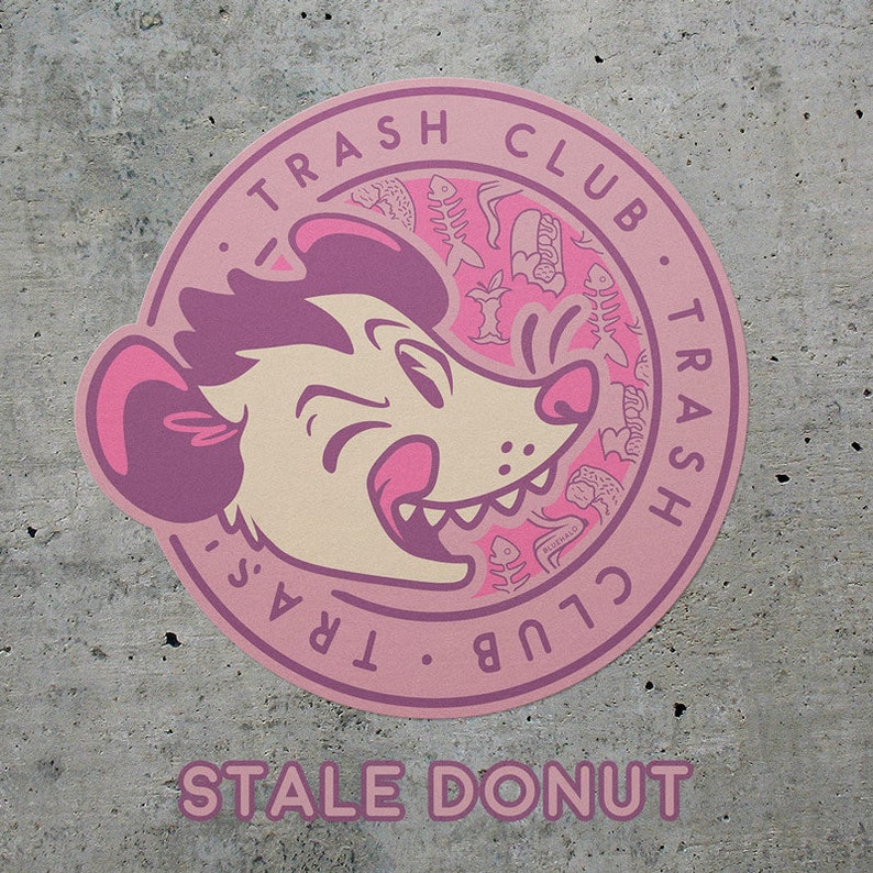 Trash Club Opossum Cartoon Vinyl Sticker image 4