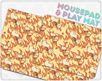 Arcanine and Growlithe Mousepad | Deskmat | Playmat