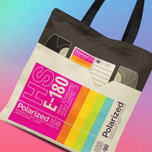 Polarized VHS Vaporwave - Reusable Canvas Tote Bag