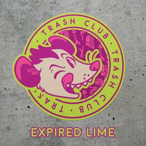 Trash Club Opossum Cartoon Vinyl Sticker image 2