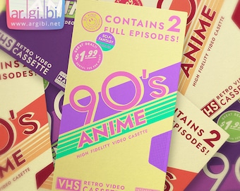 90's Anime VHS Vaporwave Vinyl Sticker - Laptop Stickers - Water Bottle Stickers - Car Decal