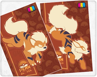 Arcanine and Growlithe Vinyl Sticker