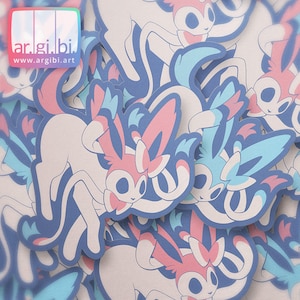 Eeveelutions Sylveon Vinyl Sticker - Laptop Stickers - Water Bottle Stickers - Car Decal