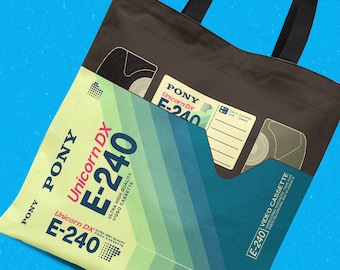 Pony Sapphire VHS Vaporwave - Reusable Canvas Tote Bag