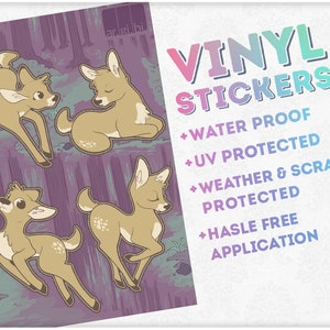 Fawn Vinyl Sticker Sheet - Laptop Sticker - Water Bottle Sticker