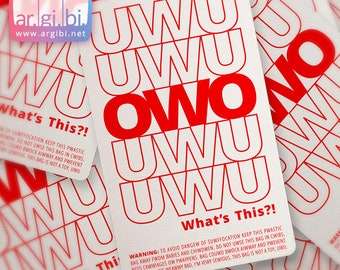 OWO Plastic Bag Meme Sticker - Laptop Stickers - Water Bottle Stickers - Die Cut Sticker