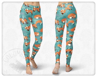 Forest Fox Pattern Leggings (XS-2XL)