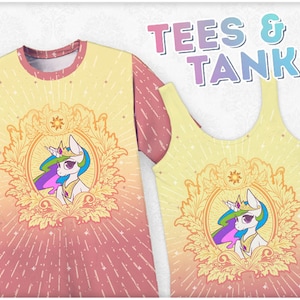 MLP Vintage Princess Celestia Print All Over Graphic Tee (Various Sizes Available)