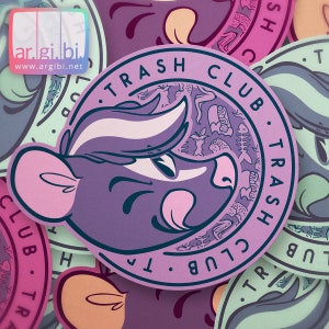 Trash Club Skunk Cartoon Vinyl Sticker