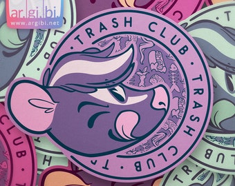 Trash Club Skunk Cartoon Vinyl Sticker