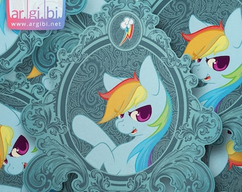 MLP inspiriert Vintage Rainbow Dash Vinyl Aufkleber - Laptop Aufkleber - Wasserflasche Aufkleber - Auto Aufkleber