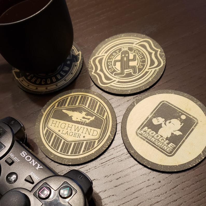 Final Fantasy Themed Coasters Set of 4 Etsy