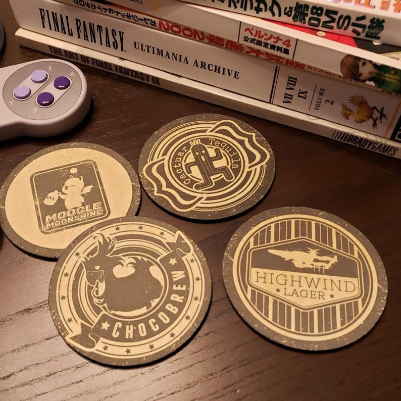 Final Fantasy Themed Coasters Set of 4 Etsy