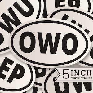Furry Oval Sticker - OwO | UwU | Awoo | Blep | Boop | Mlem
