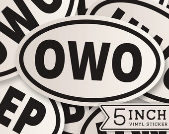 Furry Oval Sticker - OwO | UwU | Awoo | Blep | Boop | Mlem