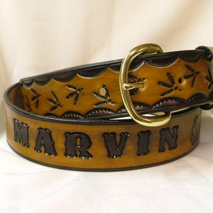 Handmade Deluxe Leather Belt &quot;Wild Turkey&quot; - Great Gift for the Turkey Hunter  - 1 1/2&quot; Wide.  - No. B 3035A