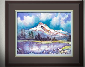 Jefferson Park - ORIGINAL Watercolor Painting. Mt Jefferson Painting. PCT Wall Art. Pacific Crest Trail Art. Oregon Mountain Painting.